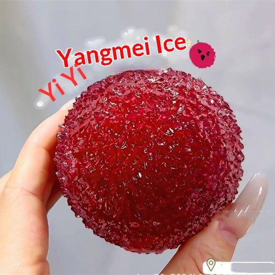 Simulation Bayberry Squishy Maltose Stress-relief Toy With Textured Surface And Slow-rebound Design